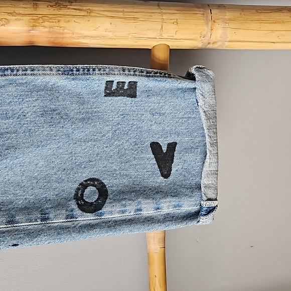 Current/Elliott LOVE LETTERS Cropped Straight Leg Jeans - Picture 5 of 9